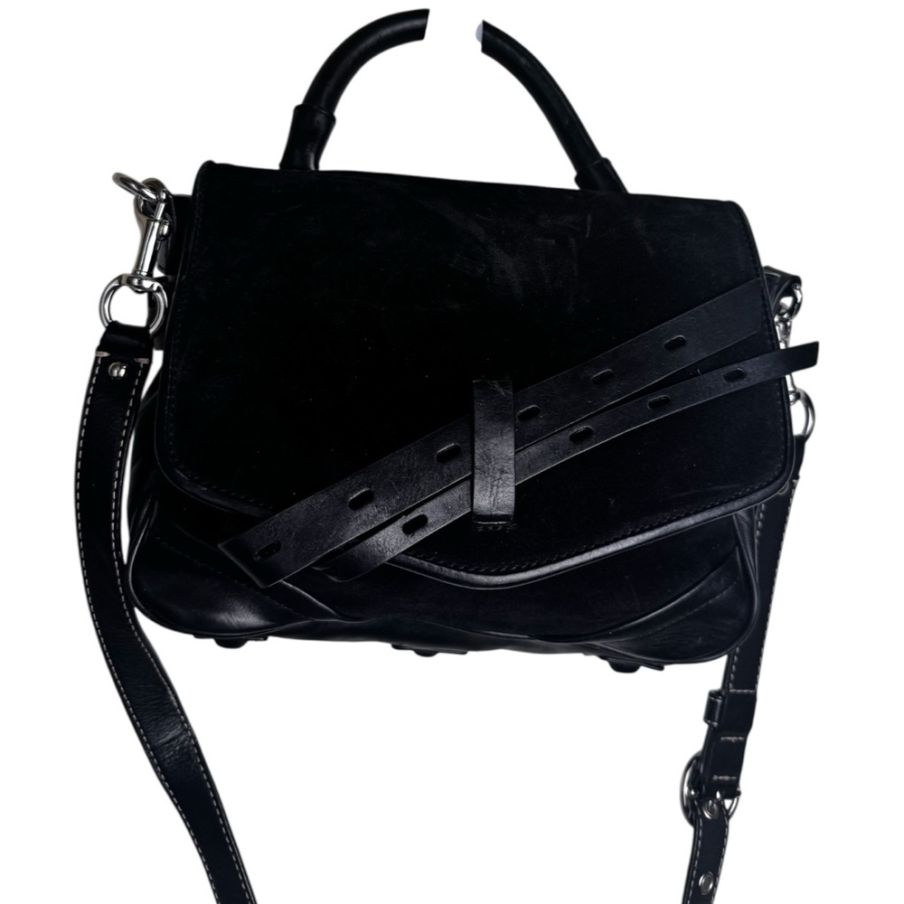 Joy Gryson NEW Ellie Suede Leather Satchel Shoulder Bag Buckle Saddle Crossbody - Picture 3 of 16
